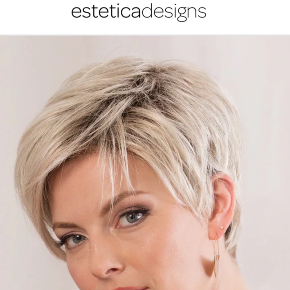 NWT ESTETICA DESIGNS JETT FRONT LACE LINE WIG SHORT HAIR IN SUNLIT BLONDE - Picture 1 of 17